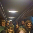 Con una prroquia de Chile en su autobus, en Praga, octubre de 2015, disfrutando la alegra de viajar juntos con amigos